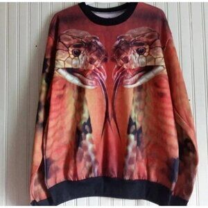 Men’s Snake Print Pullover Sweatshirt – Casual Streetwear – Comfy & Cool